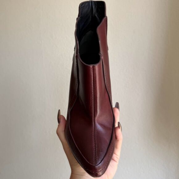Alexander Wang Kim Oxblood Leather High Heel Ankle Booties with Pointed Toe EU36 - Picture 3 of 16
